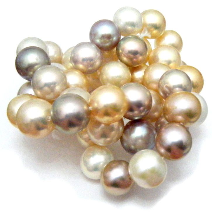 Multicoloured 8.4-9.4mm Round Pearls
